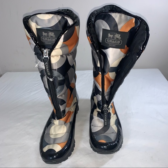 COACH OPTIC ART SIGNATURE LOGO JOLT Puffy BOOTS - Picture 2 of 12